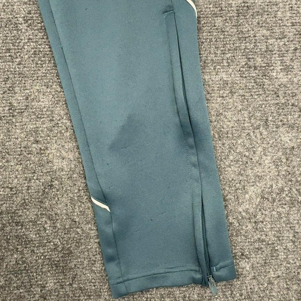 Adidas Track Pants Youth XL Blue Polyester 3 Stripe Tapered Ankle Zip Athletic - Picture 3 of 8